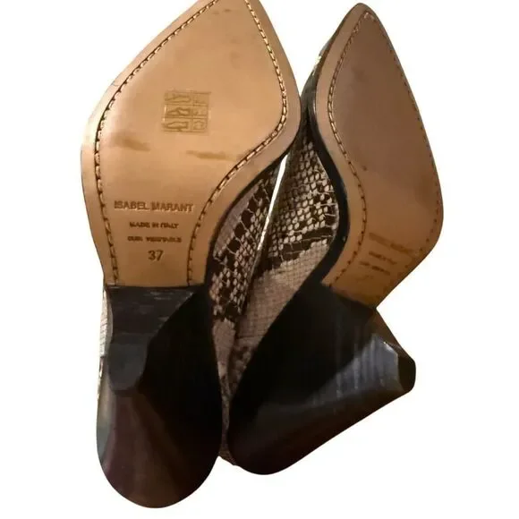 NWT Isabel Marant Lemsey Snake-Effect Leather Boots, EU 37 (US 7)